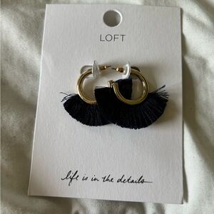 LOFT fringe hoop earrings